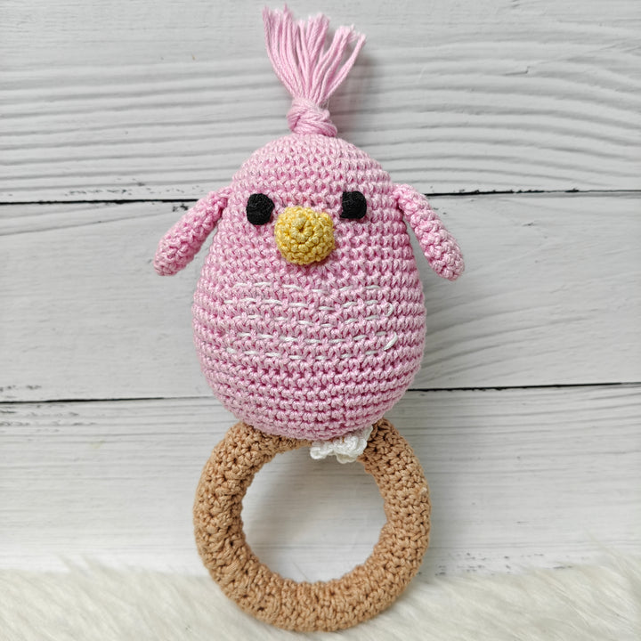 Crochet Rattle - Blush Birdie