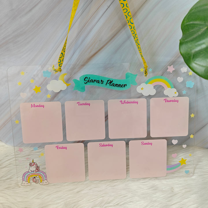 Acrylic planner - Sparkling Unicorn