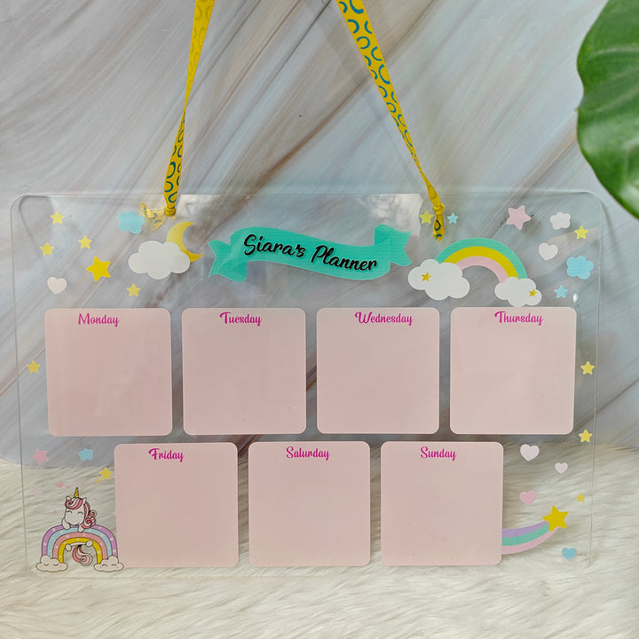 Acrylic planner - Sparkling Unicorn