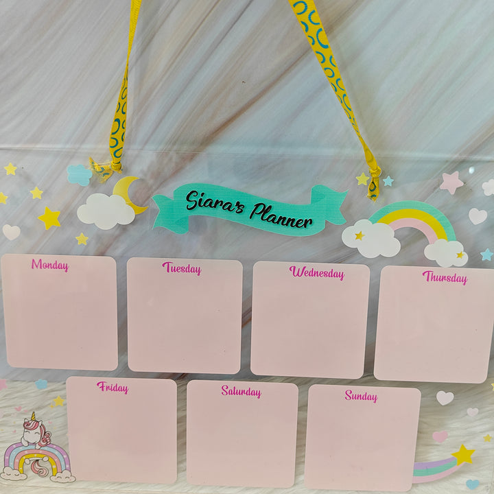 Acrylic planner - Sparkling Unicorn