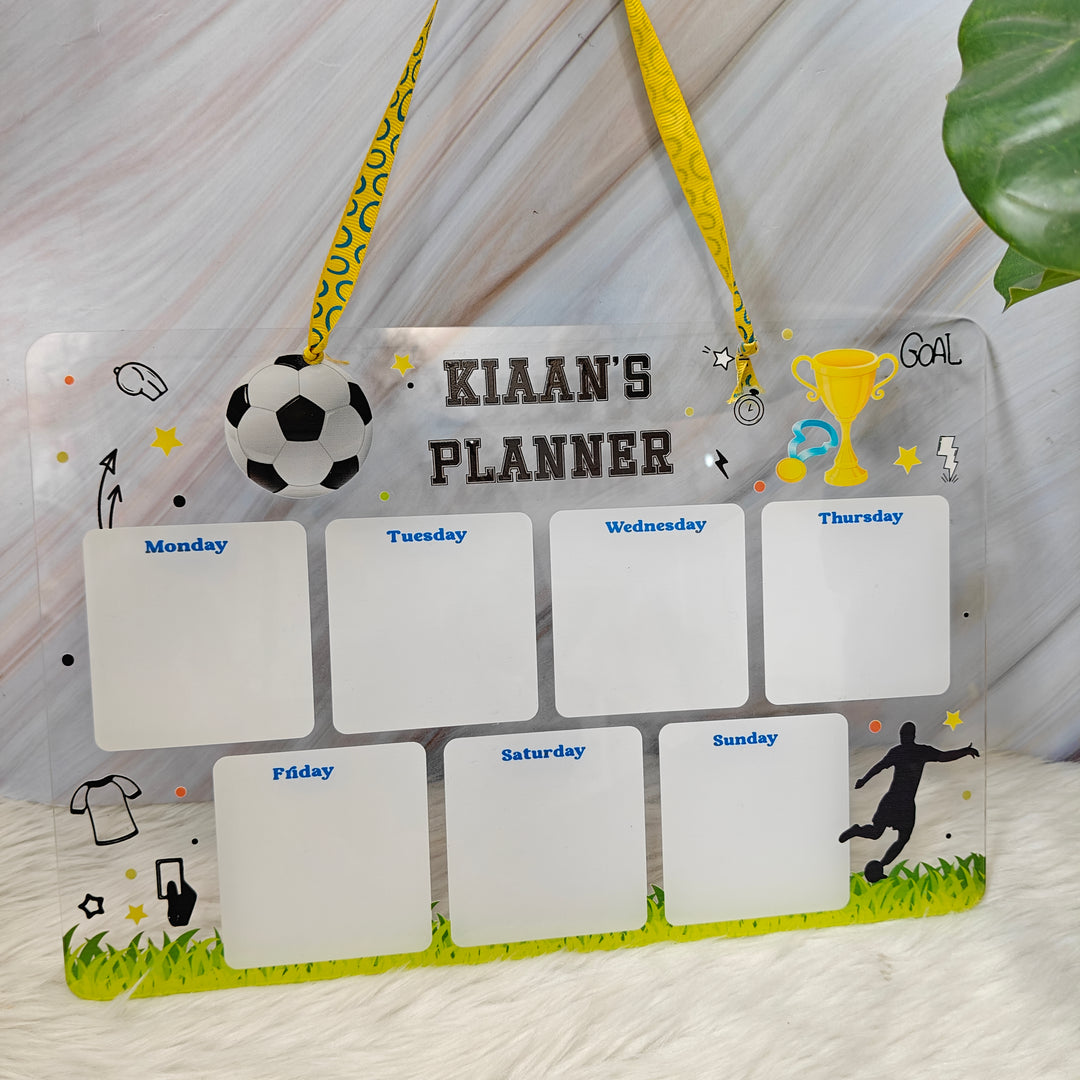 Acrylic planner - Football Frenzy