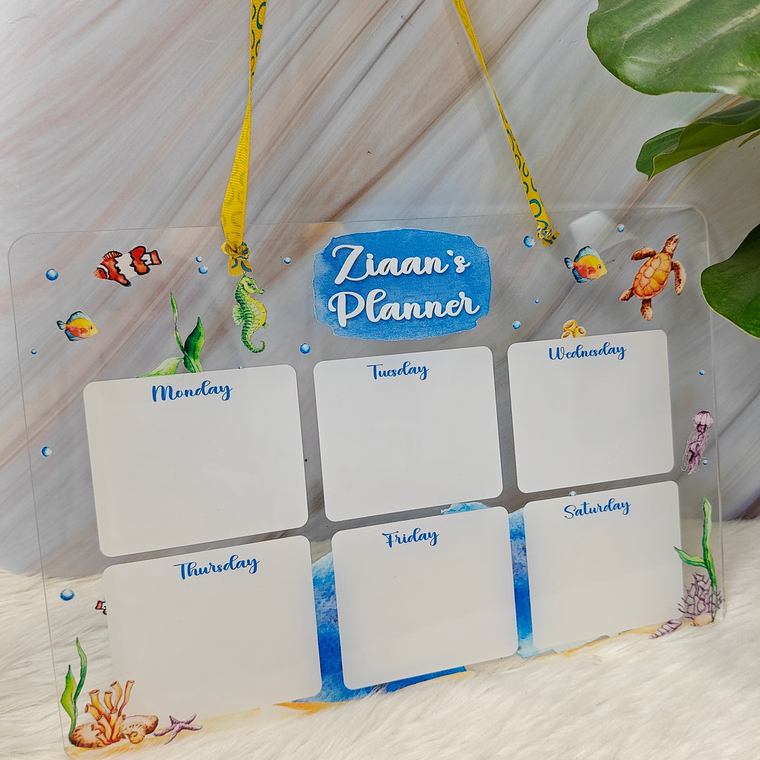 Acrylic planner - Under the Sea