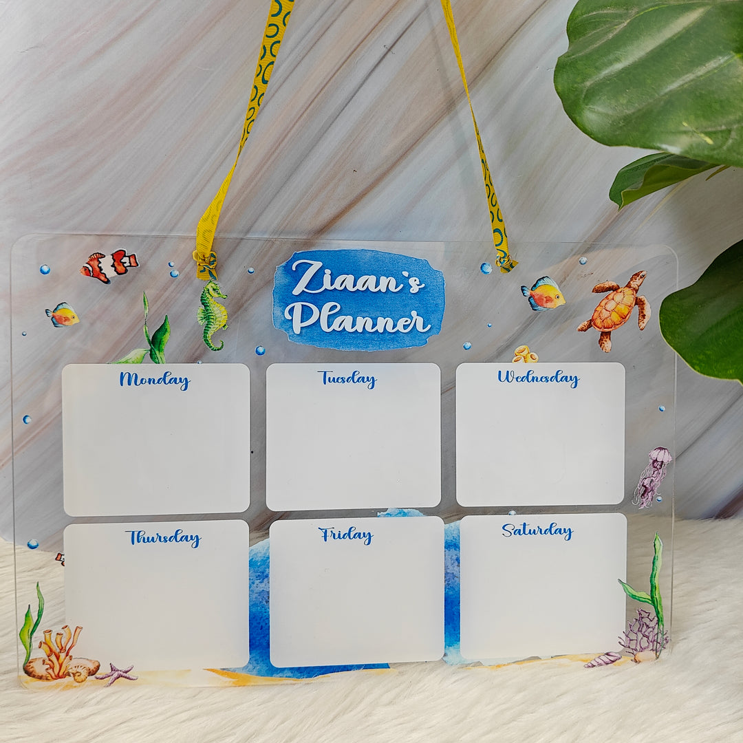 Acrylic planner - Under the Sea