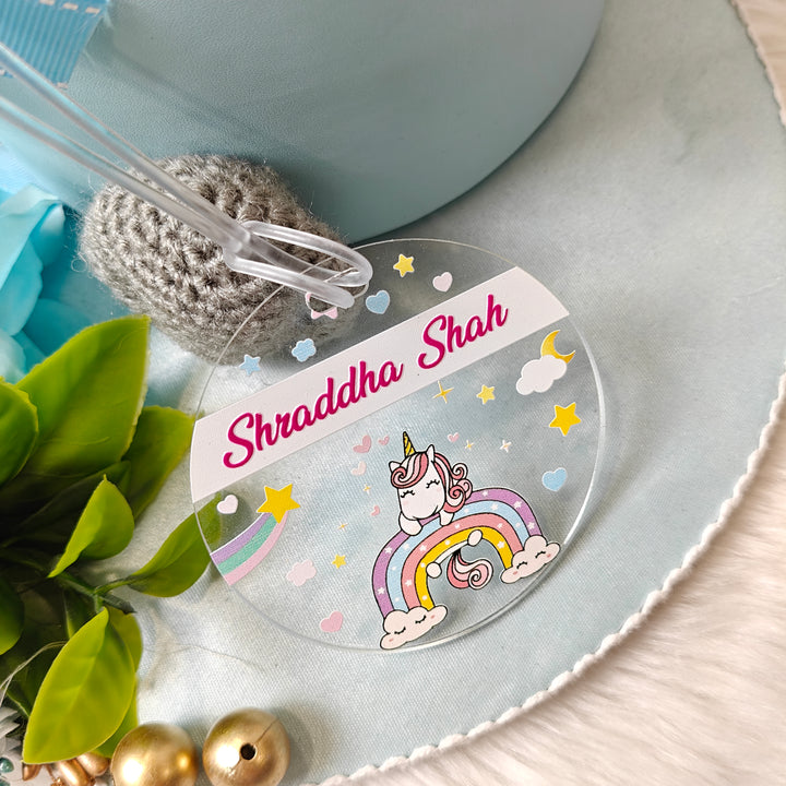 Acrylic Luggage Tag -  Sparkling Unicorn