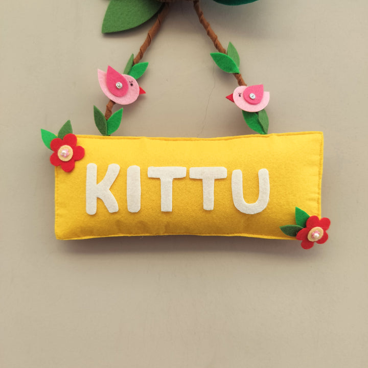 Handmade Jungle Vibes Name Board