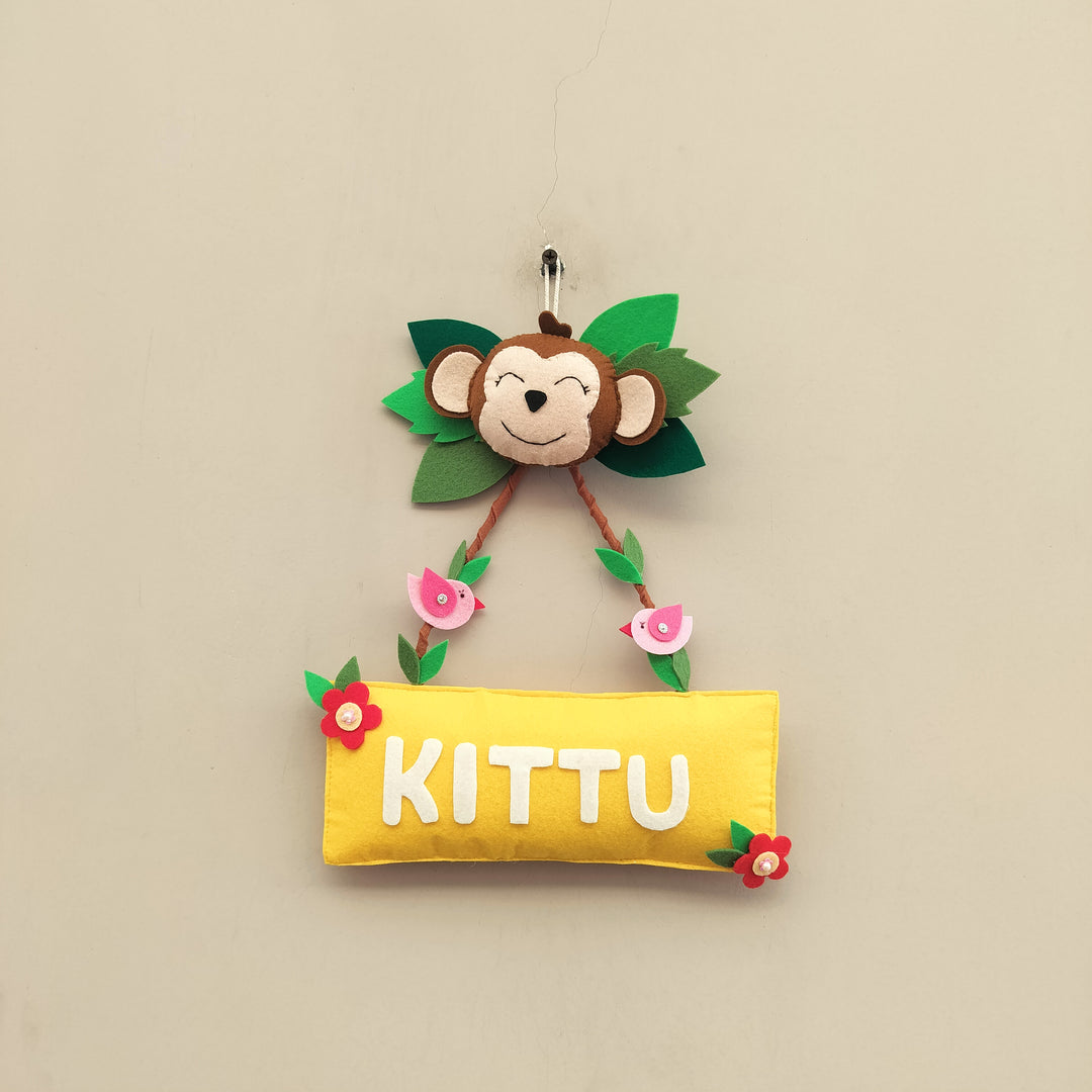 Handmade Jungle Vibes Name Board