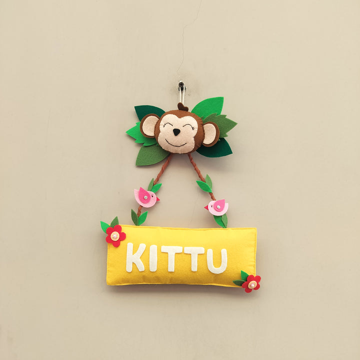 Handmade Jungle Vibes Name Board