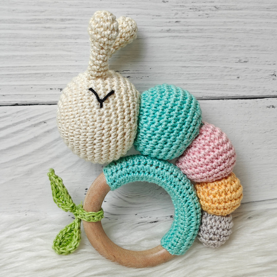 Crochet Rattle -CuddleCrawl – Meadow