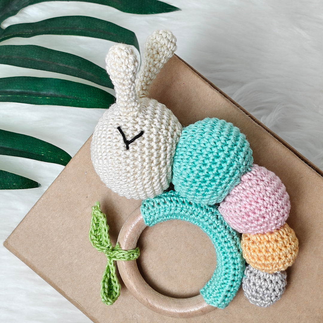 Crochet Rattle -CuddleCrawl – Meadow