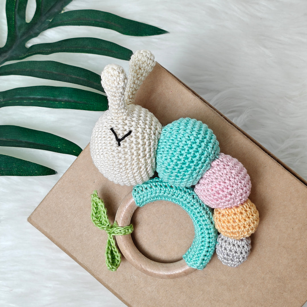 Crochet Rattle -CuddleCrawl – Meadow