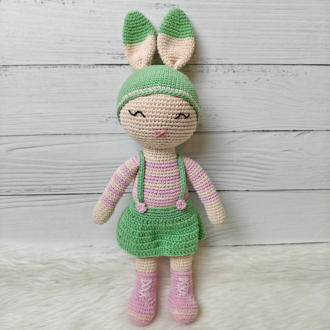 Crochet Toy- Bunny Bliss (Aqua-Pink)