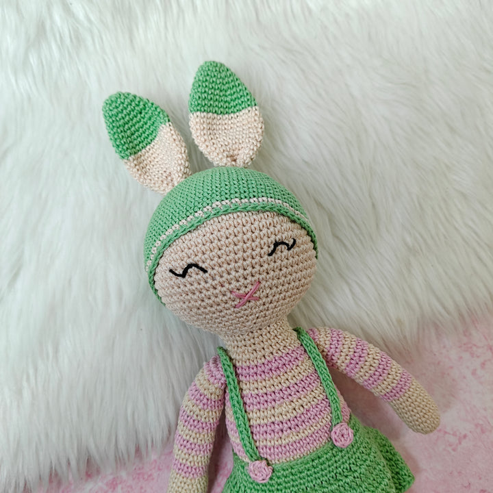Crochet Toy- Bunny Bliss (Aqua-Pink)