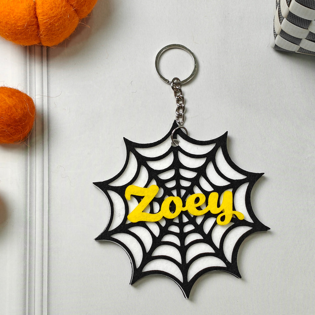 Personalized Halloween Keychain – Creepy Web