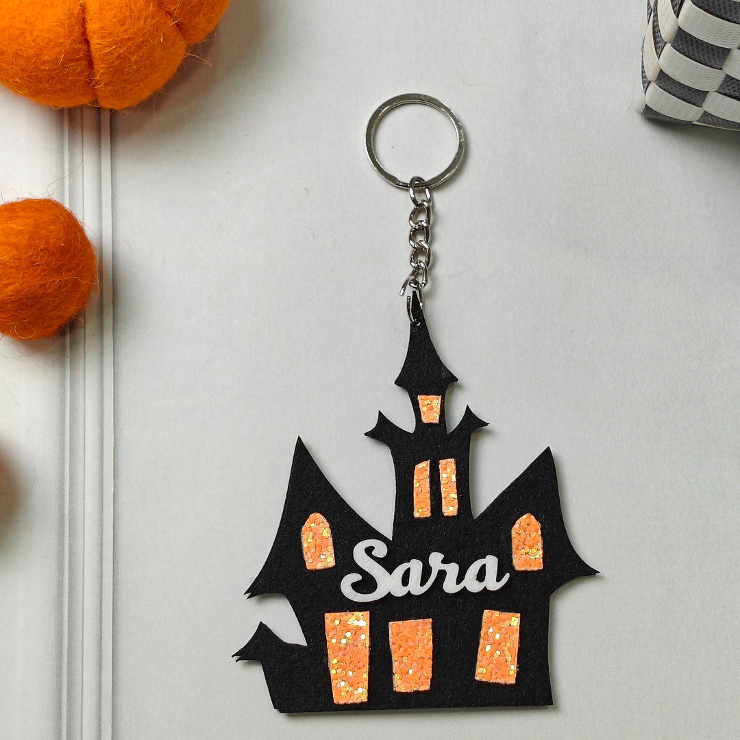 Personalized Halloween Keychain – Haunted House