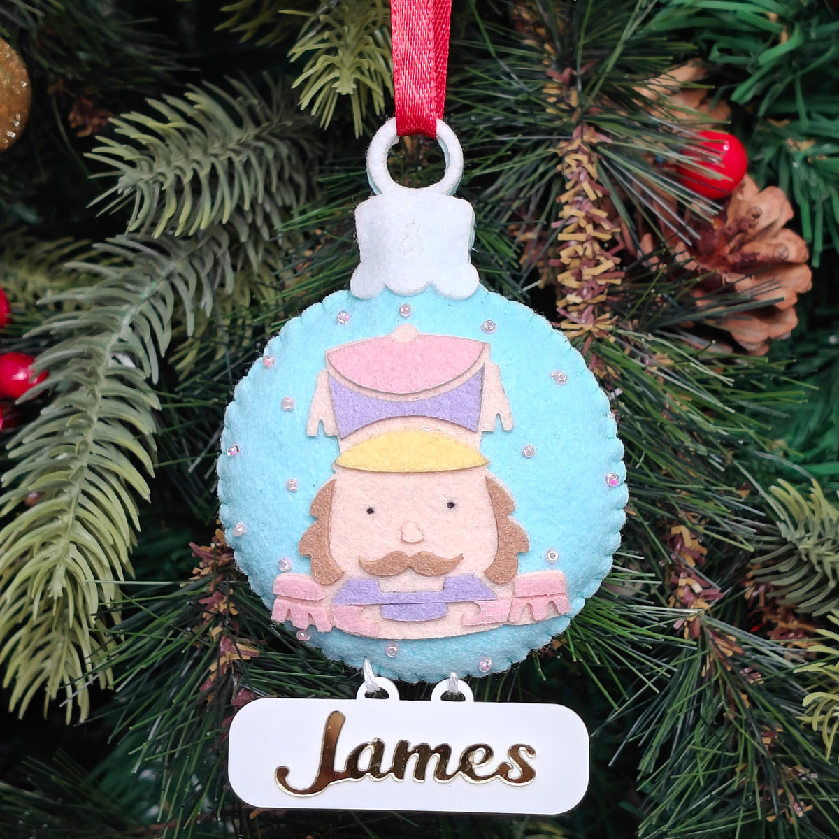 Pastel Nutcracker Felt Ornament