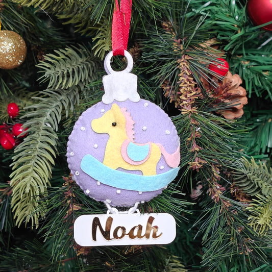 Holiday Carousel Horse Felt Ornament