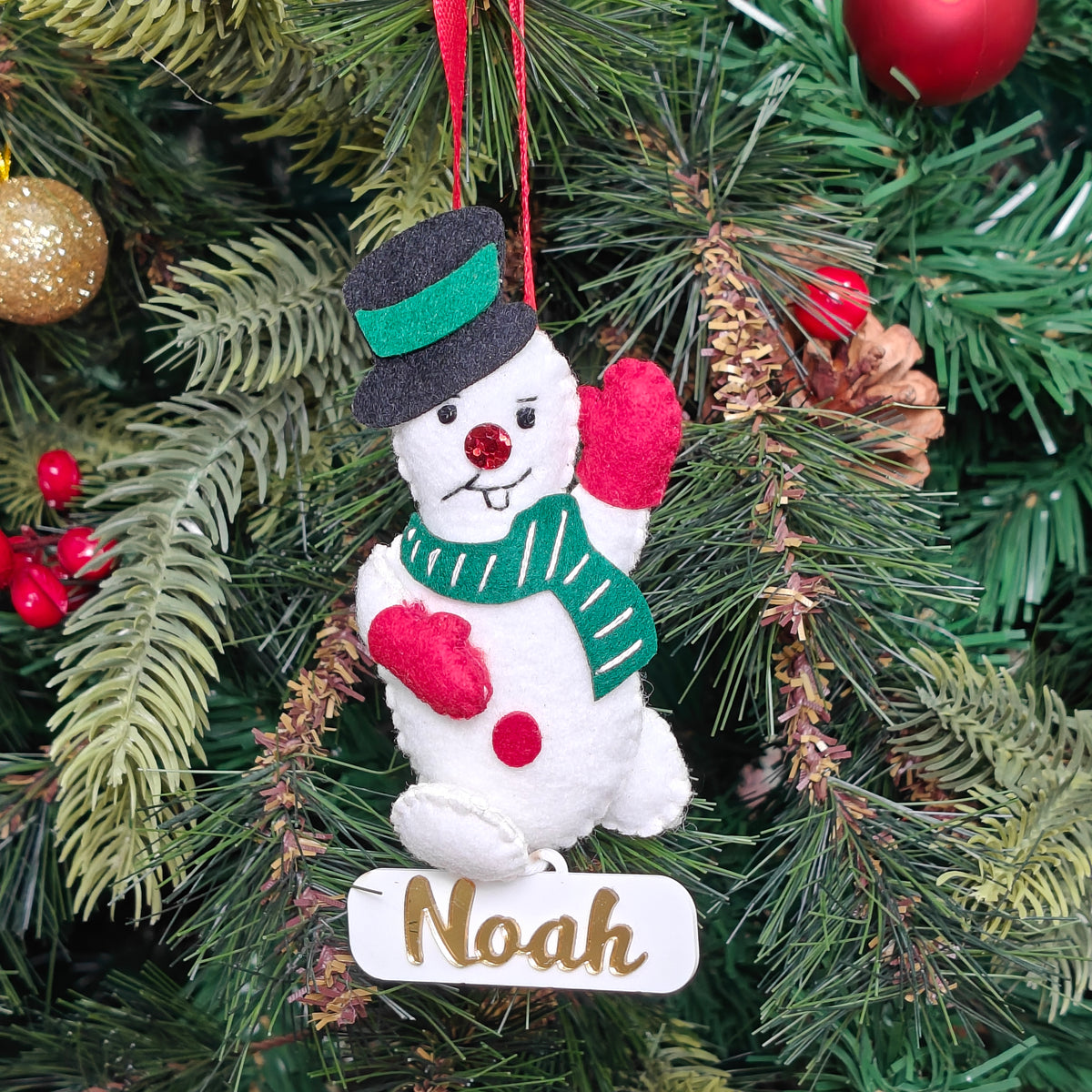 Happy Snowman Felt Ornament
