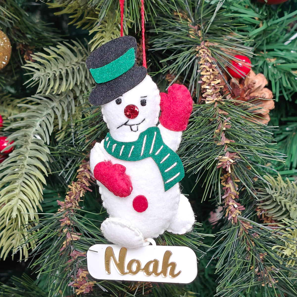 Happy Snowman Felt Ornament