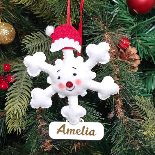 Happy Snowflake Felt Ornament