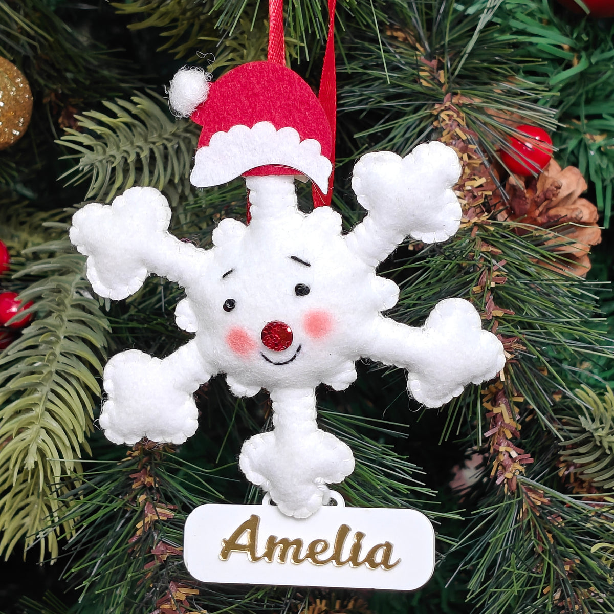 Happy Snowflake Felt Ornament