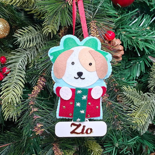 Santa’s Little Pup Felt Ornament