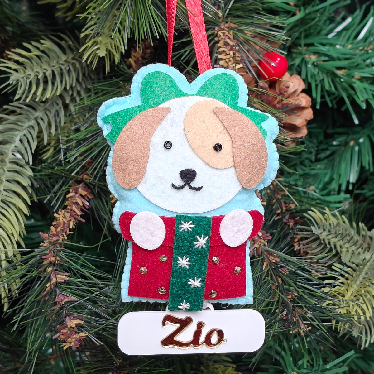 Santa’s Little Pup Felt Ornament