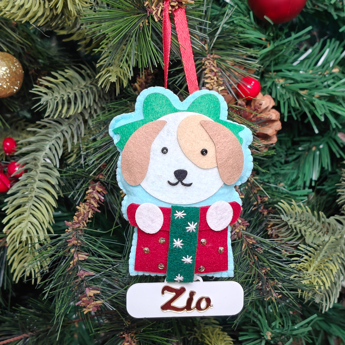 Santa’s Little Pup Felt Ornament