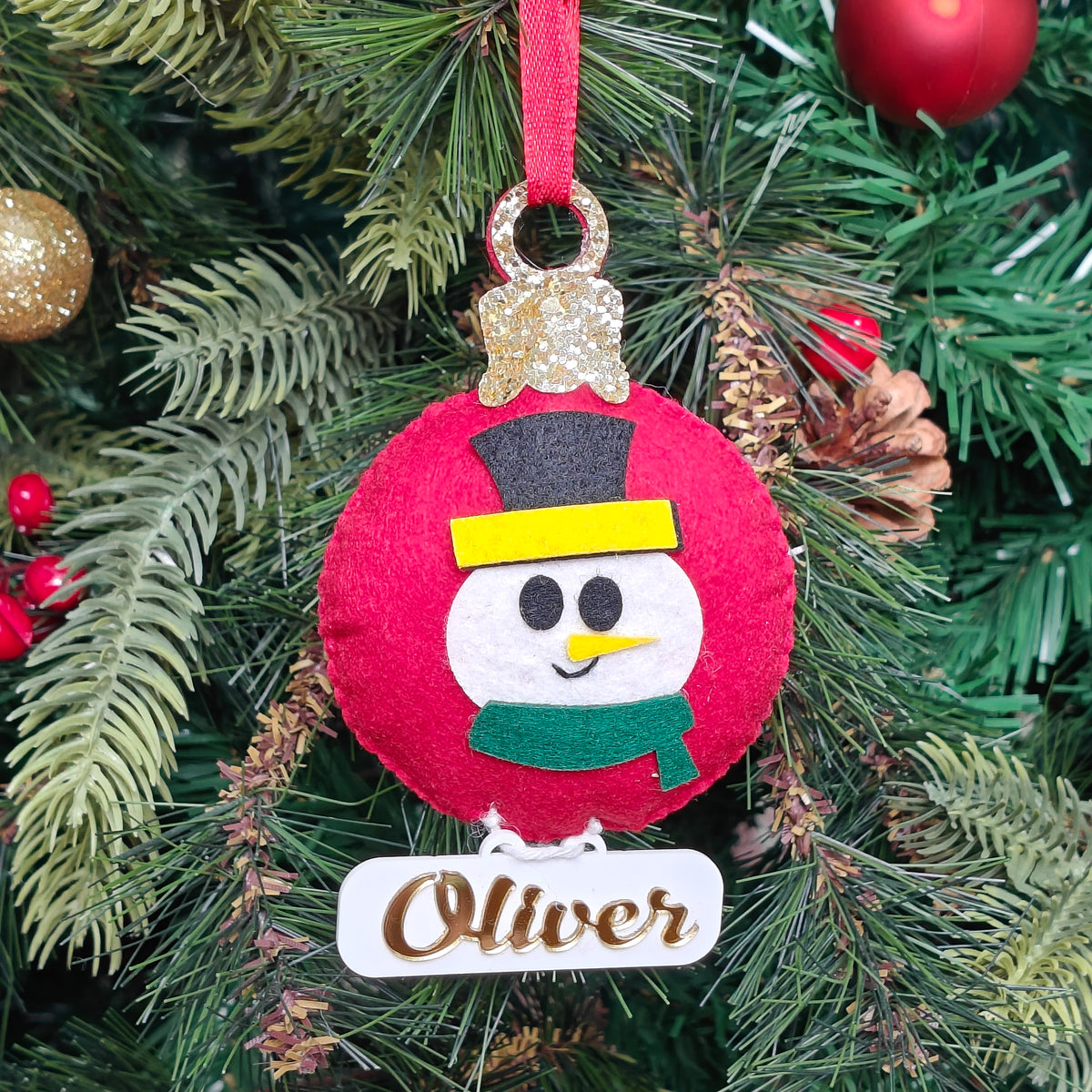 Cheerful Snowman Felt Ornament