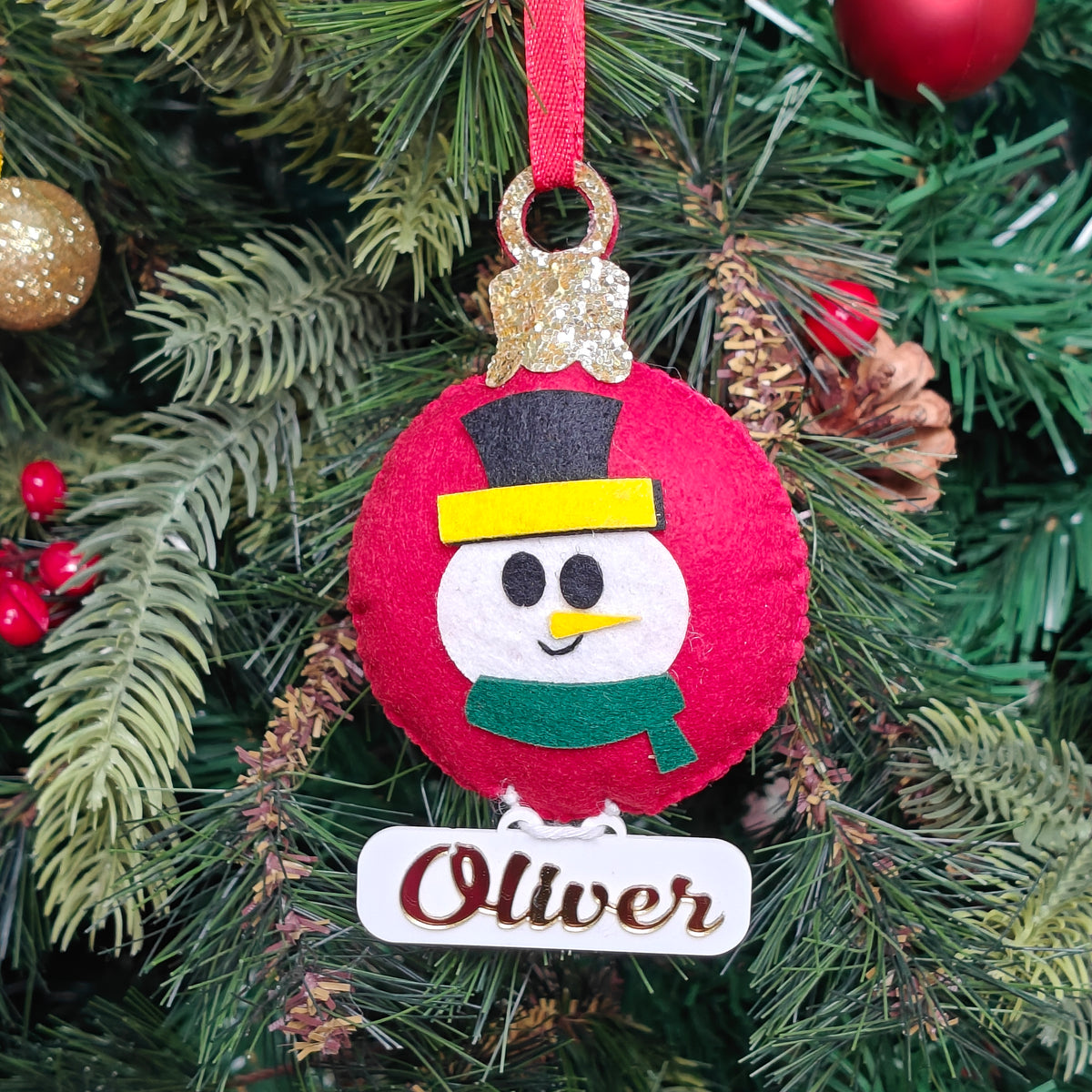 Cheerful Snowman Felt Ornament