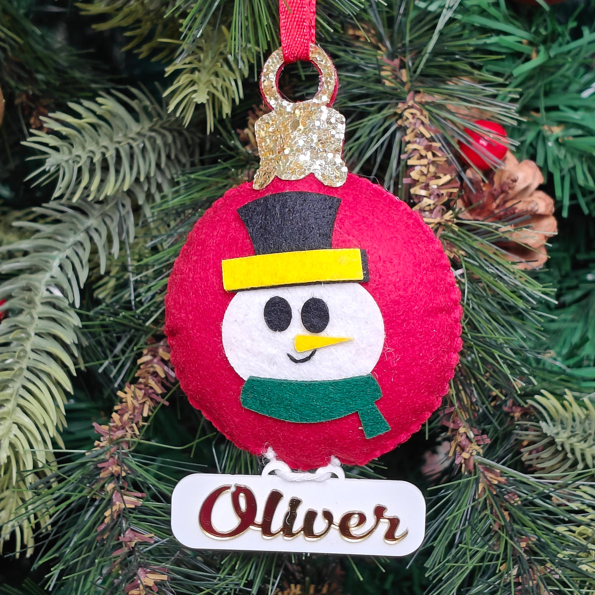 Cheerful Snowman Felt Ornament