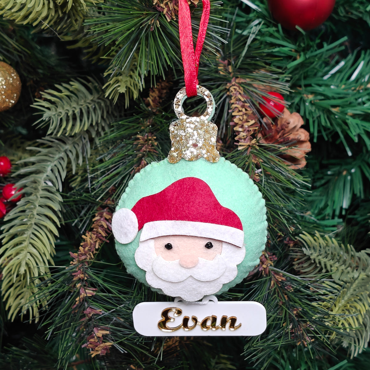 Festive Santa Felt Ornament