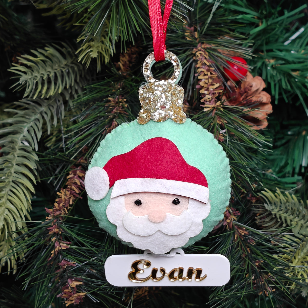 Festive Santa Felt Ornament