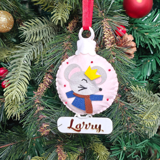 Festive Mouse Delight Felt Ornament