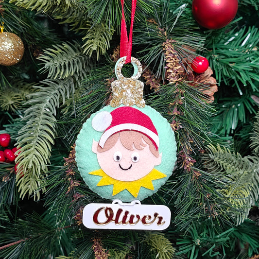 Cheery Elf Felt Ornament