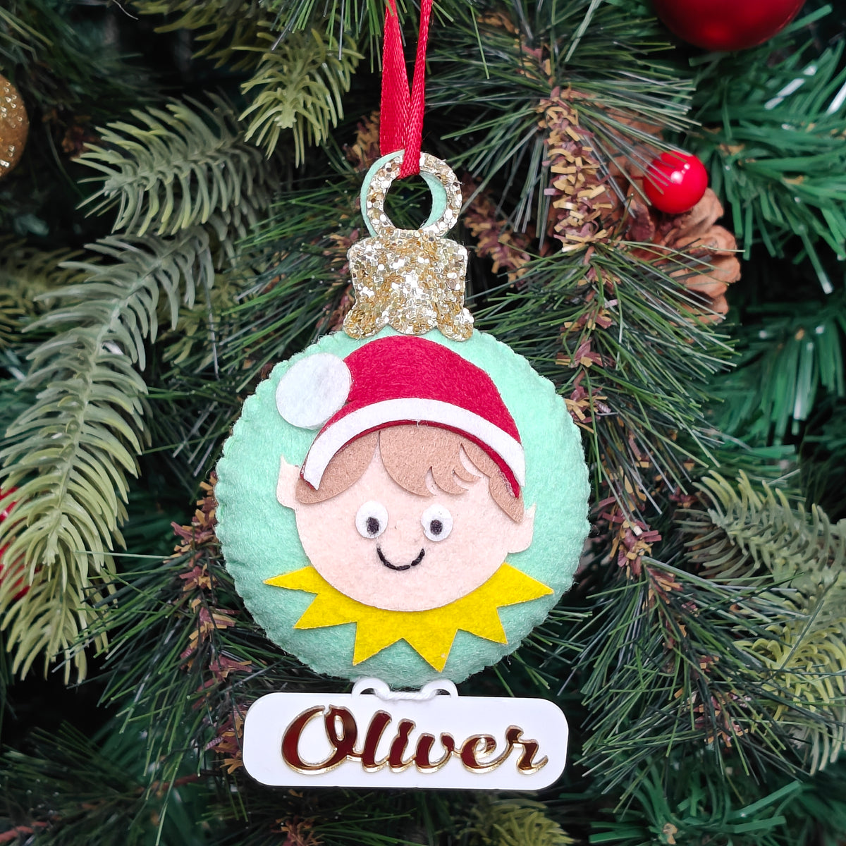 Cheery Elf Felt Ornament