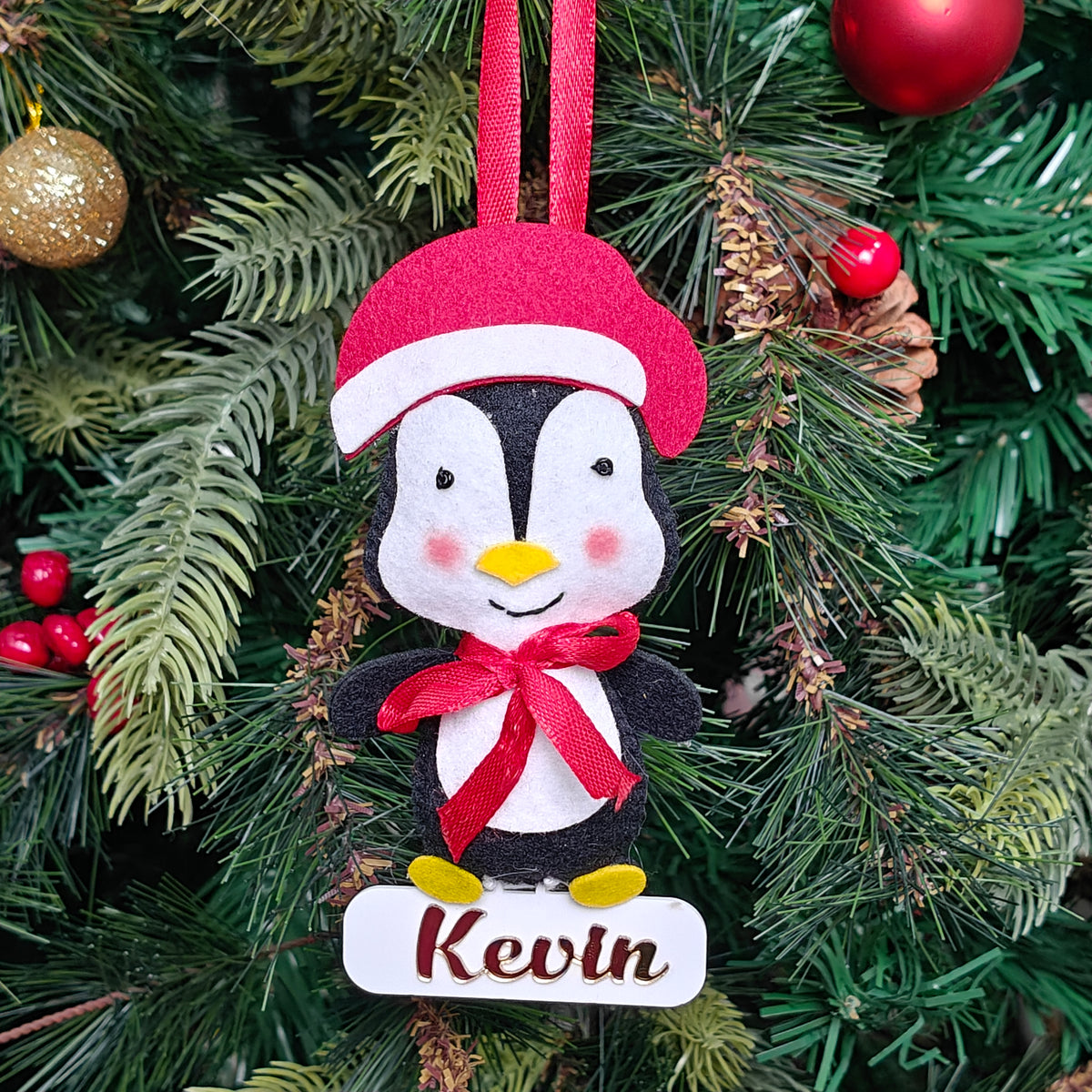 Penguin Joy Felt Ornament