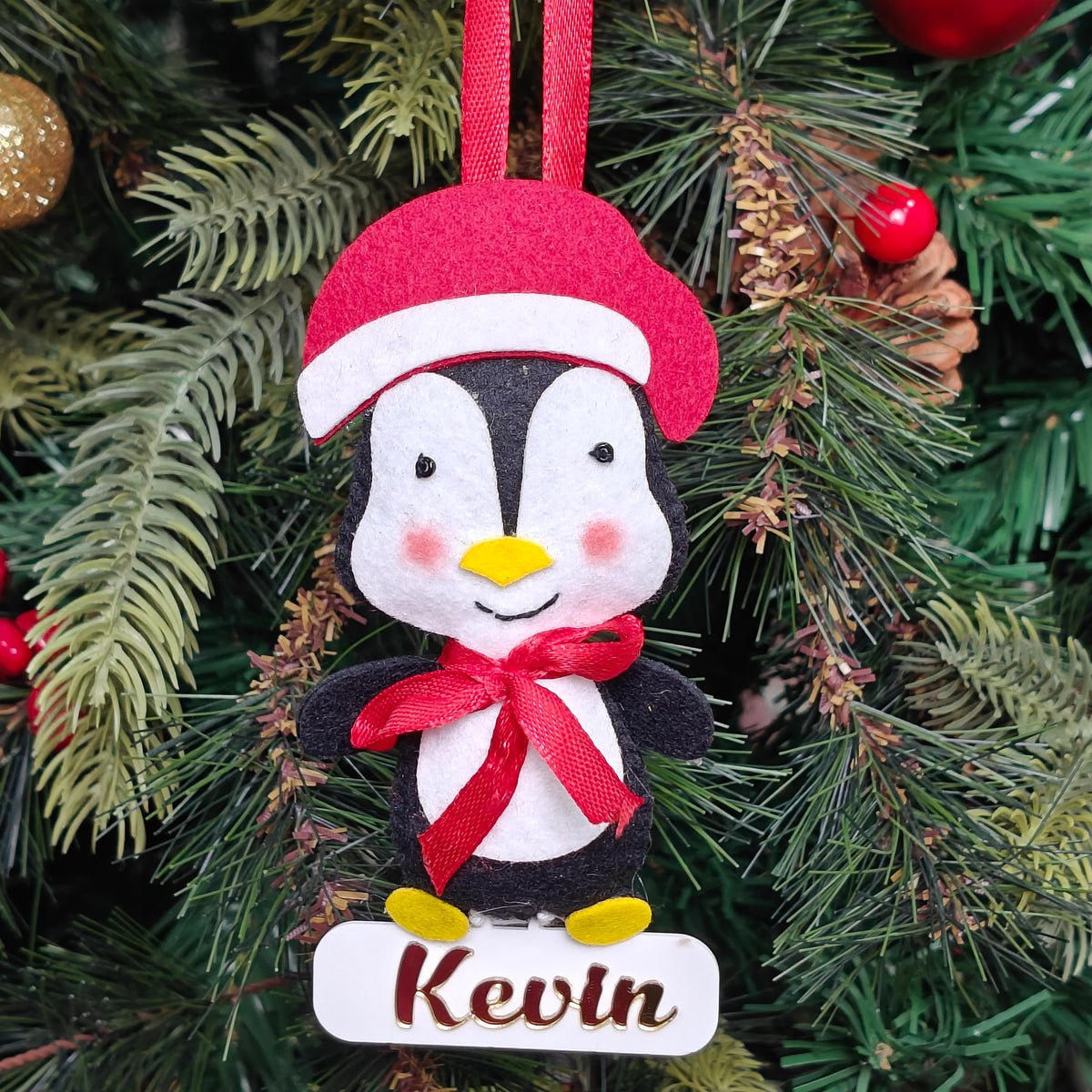 Penguin Joy Felt Ornament