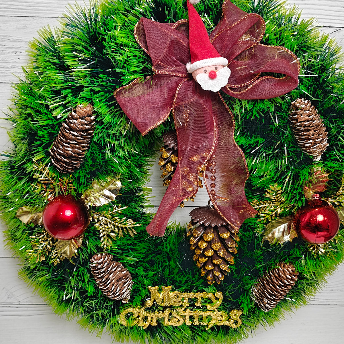 15" Crimson Pine Wreath