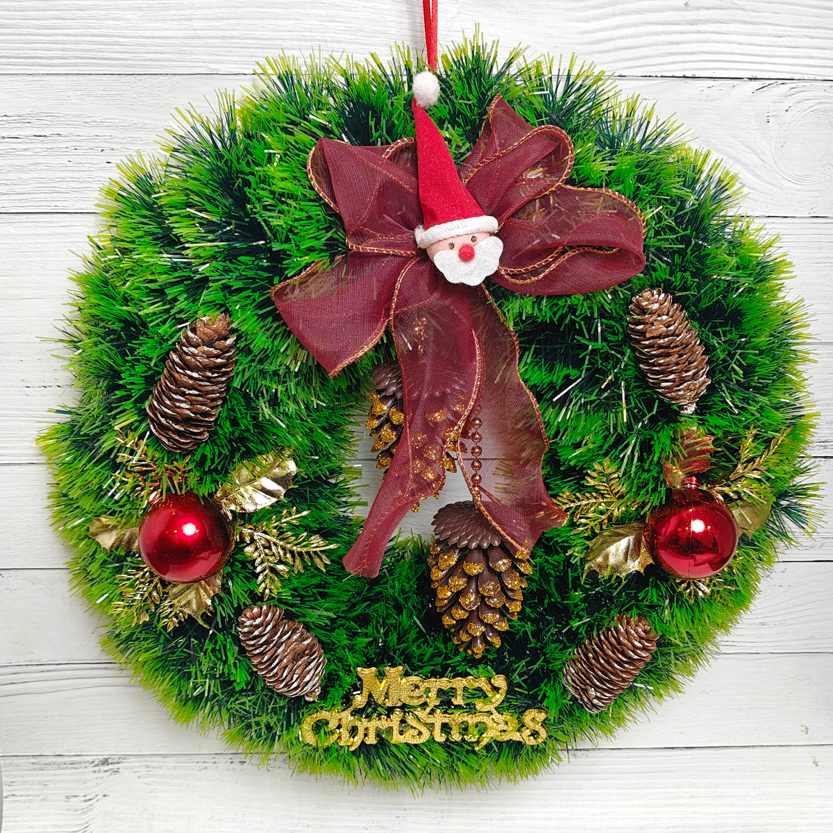 15" Crimson Pine Wreath