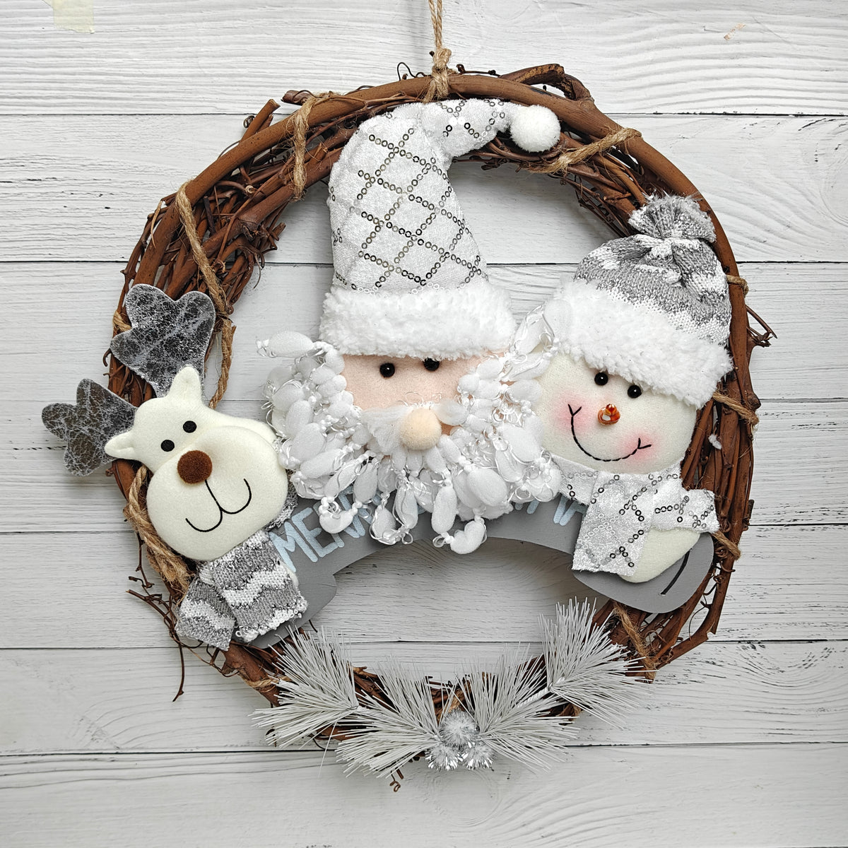 12" Frosted Woodland Wreath