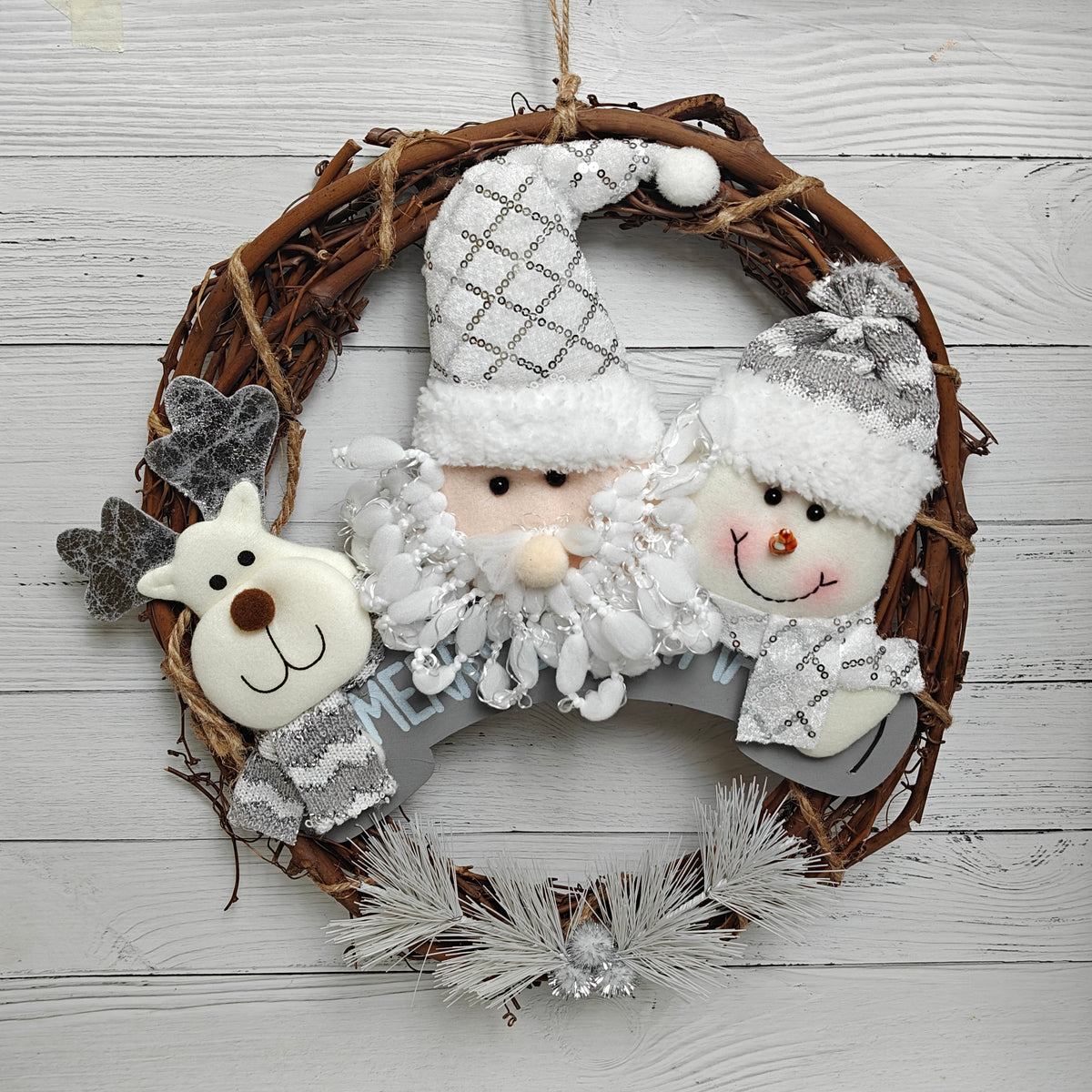 12" Frosted Woodland Wreath