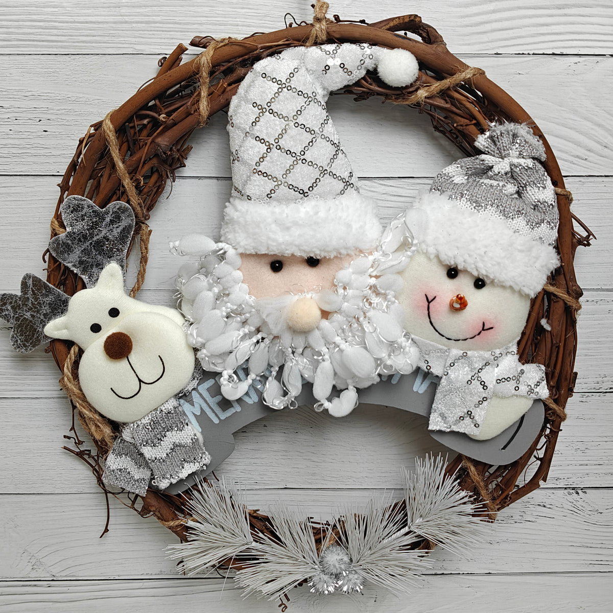 12" Frosted Woodland Wreath