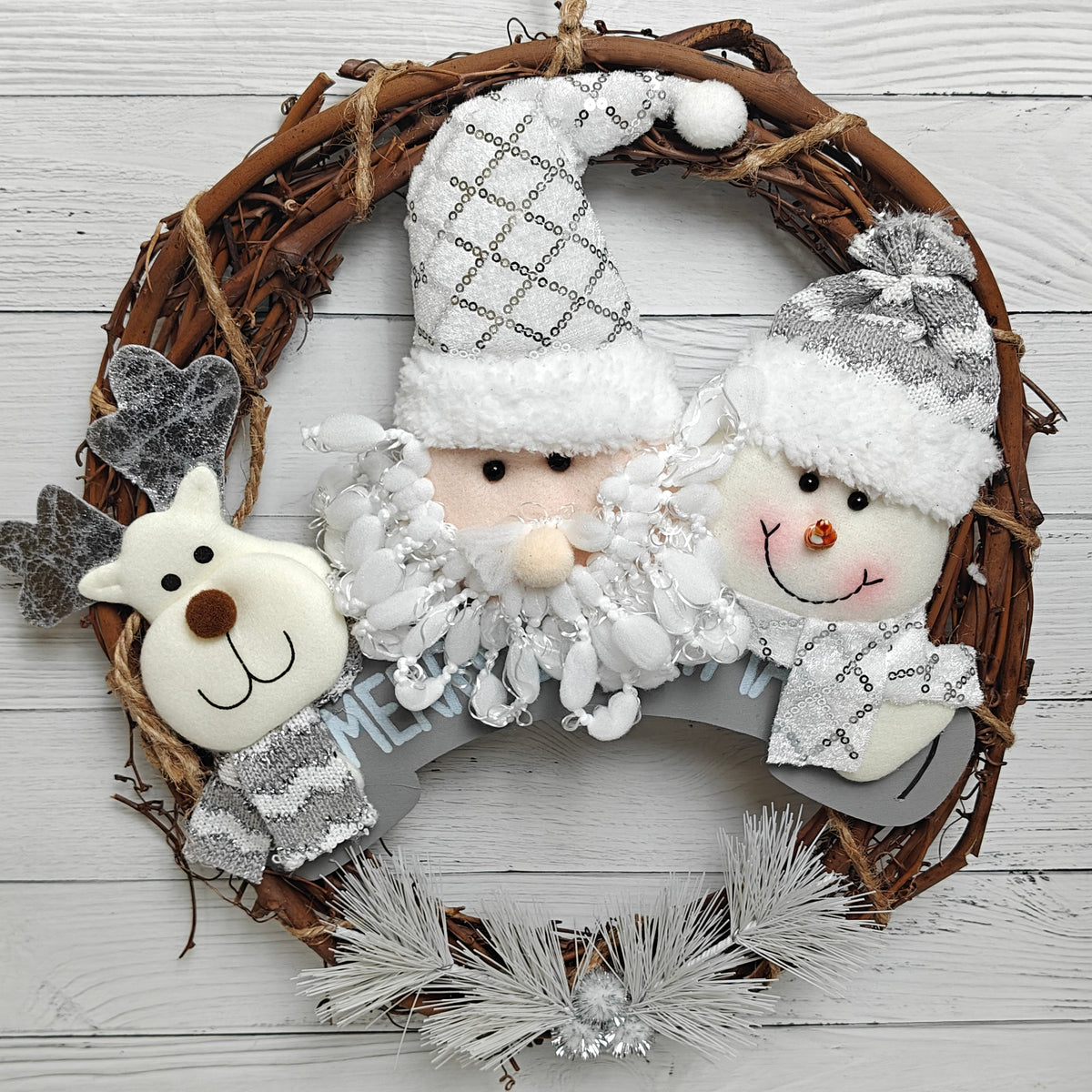 12" Frosted Woodland Wreath