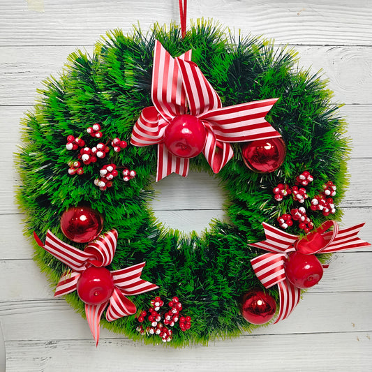 15" Cherry Bow Orchard Wreath