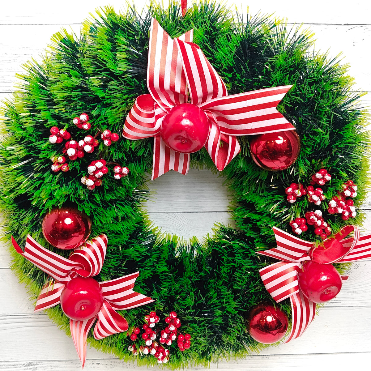 15" Cherry Bow Orchard Wreath