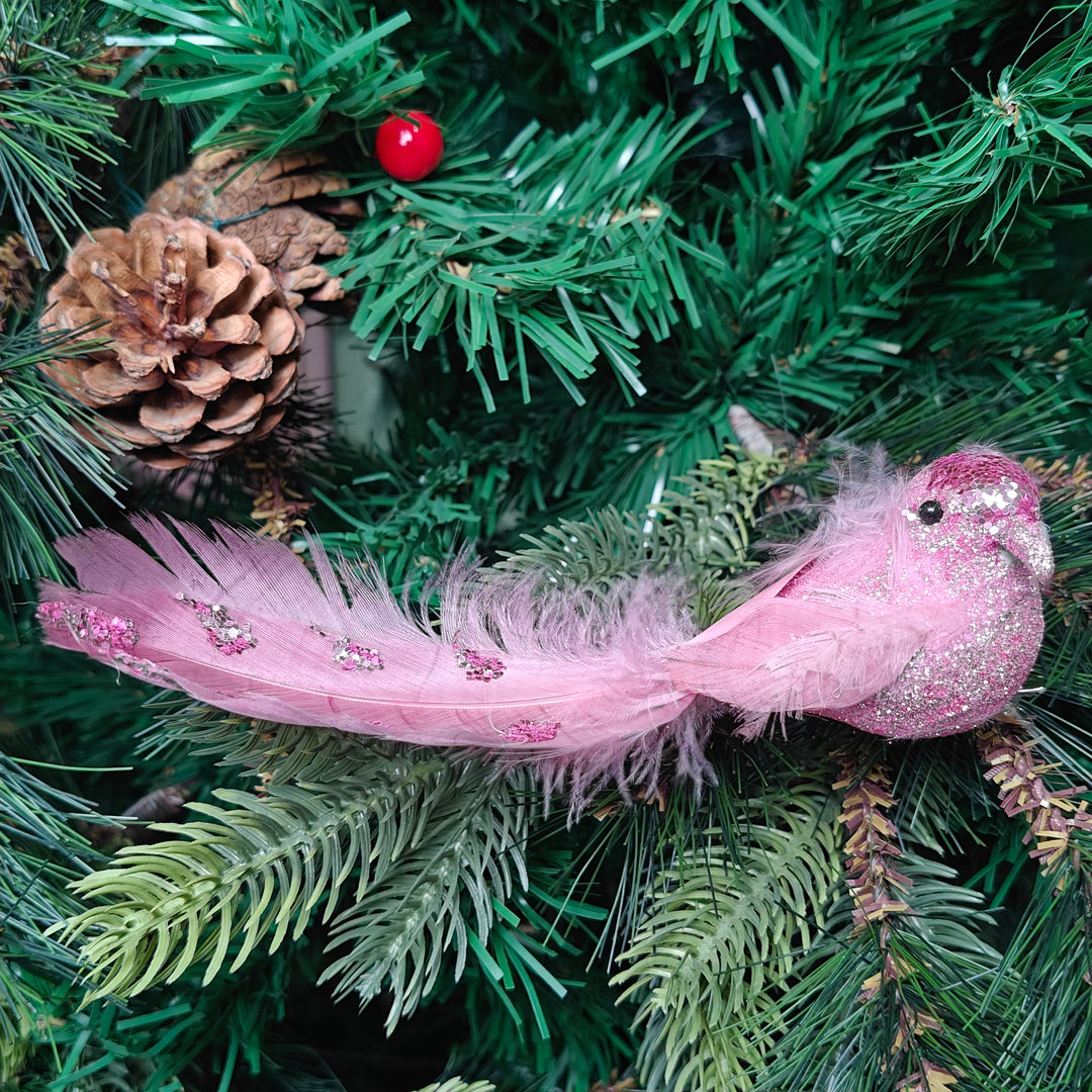 Pink Glitter Grace Clip-On Bird - Set of 2