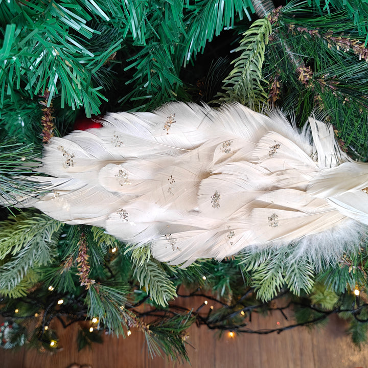 Golden Feather Luxe Clip-On Peacock Ornament