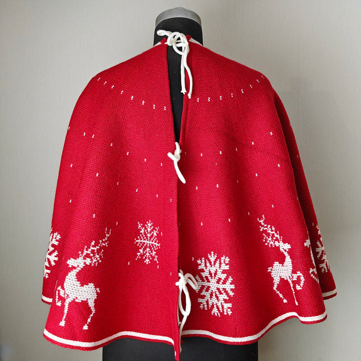 50" Tree Skirt-to-Cape- Snowy Scandinavian Knit