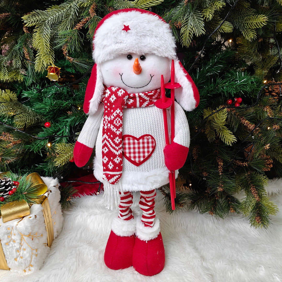 Nordic Holiday Skii Duo - Extendable Legs - Snowman