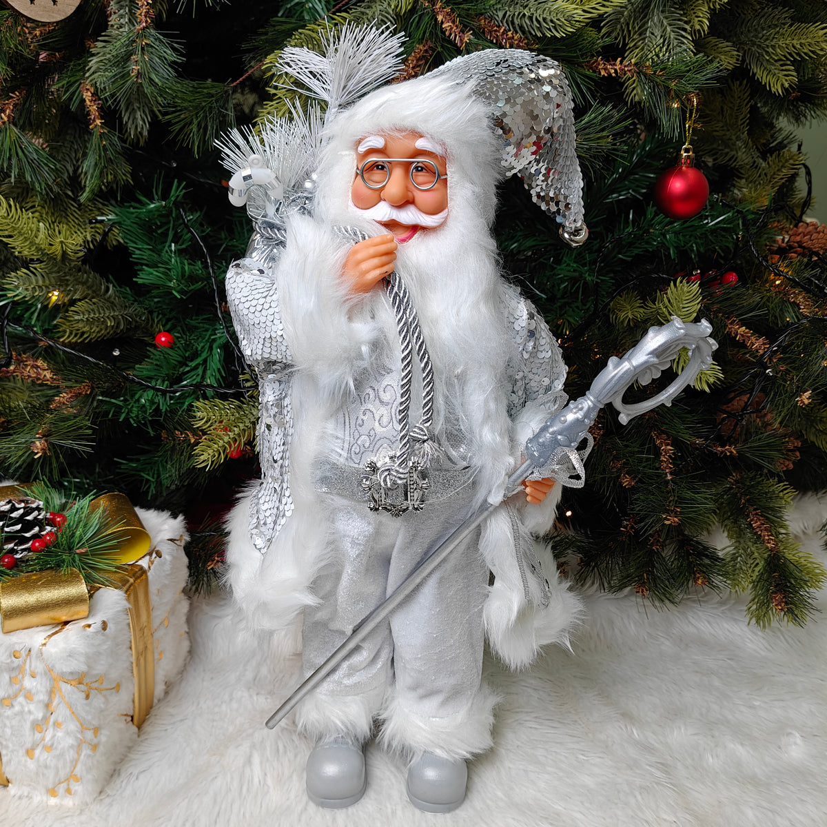 25" Silver Frost Santa